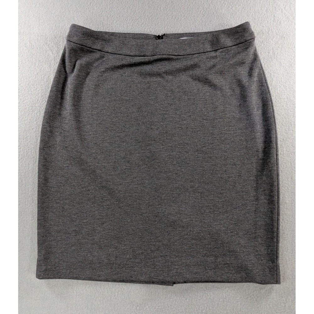 Halogen Womens Pencil Skirt Size 10 Gray Heather Stretch Back Vent